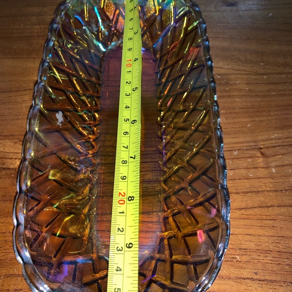 Amber Iridescent Carnival Indiana Candy Dish - Picture 5 of 6